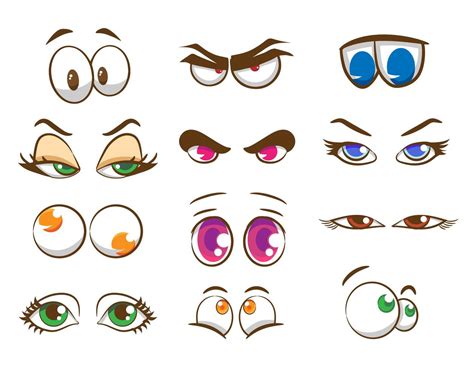 Ojos De Dibujos Animados Variante De Esquema Descargar Iconos Gratis