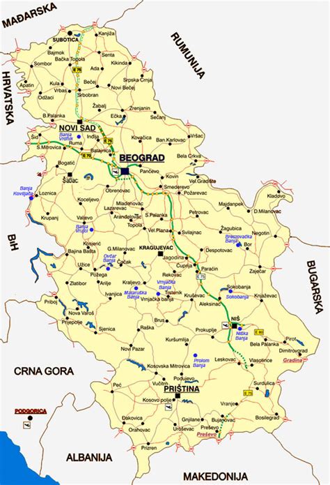 Banje Srbije Mapa Vrnjačka Banja