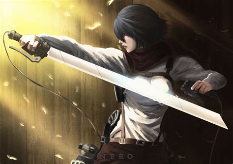 Wallpaper Shingeki No Kyojin Anime Girls Mikasa Ackerman 1900x1340