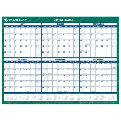 At A Glance Mini Erasable Monthly Wall Calendar Academic