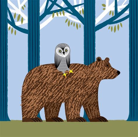 The Owl And The Bear An Art Print By Oliver Lake Inprnt