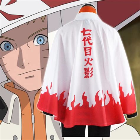 Anime Naruto Cosplay Costumes Seventh Hokage Cloak Naruto Uzumaki Cape
