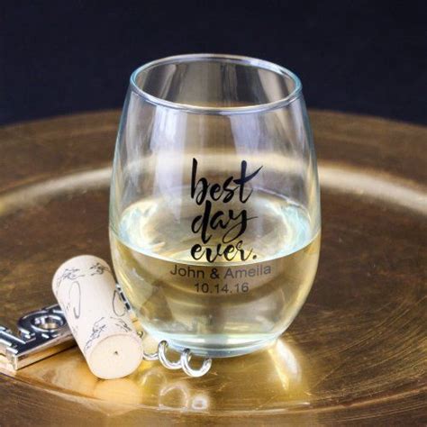 Personalized Oz Best Day Ever Stemless Wine Glass Personalized Wine Glasses Personalized