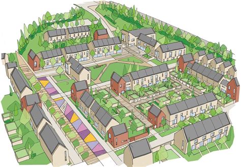Birds Eye View Sketch South Queensferry Residential Masterplan At