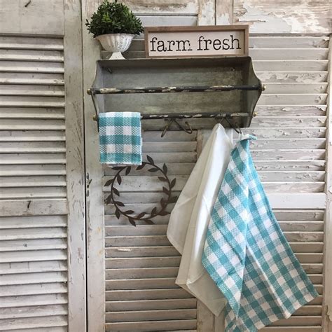 Was pleased they only took a couple days to get! Farmhouse Buffalo Check Waffle Weave Aqua and White ...