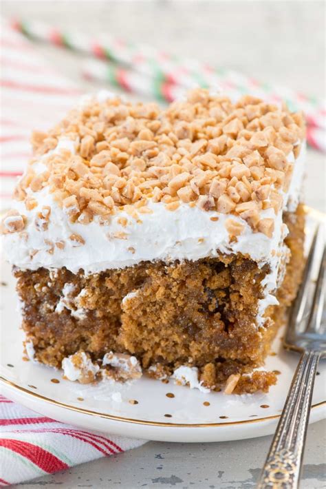 Festive and delicious christmas poke cake. Gingerbread Butterscotch Poke Cake | Christmas Dessert Recipes | POPSUGAR Food Photo 55