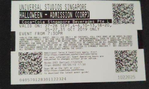 USS HHN9 Ticket (open date), Tickets & Vouchers, Event Tickets on Carousell