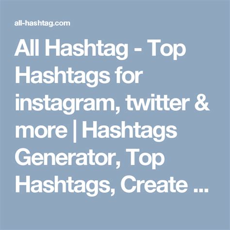 All Hashtag Top Hashtags For Instagram Twitter And More Hashtags