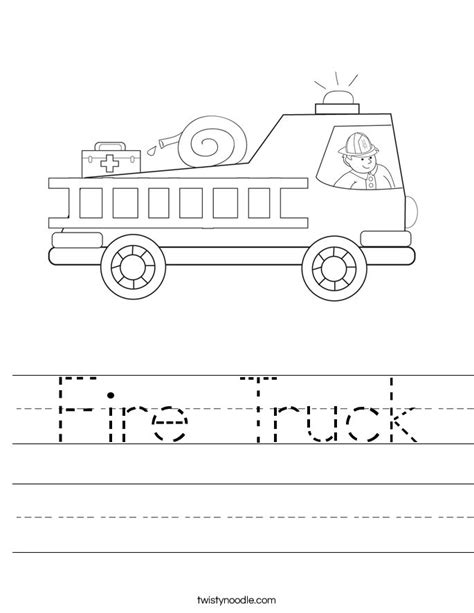 Fire Truck Worksheet Twisty Noodle Fire Safety Preschool Fire