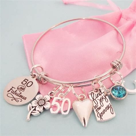 50th Birthday Charm Bracelet T For Woman Turning 50 50th Birthday