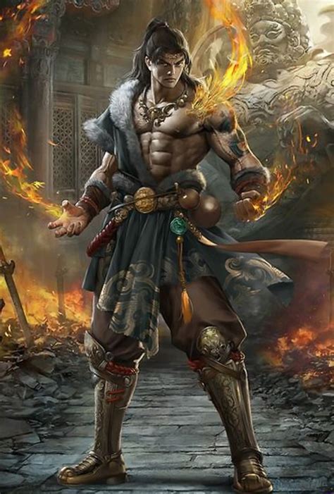 An Image Of A Man In Armor With Fire Coming Out Of His Chest And Arms