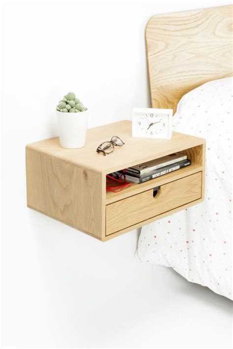 Two drawer floating nightstand black. Floating nightstand bedside table with 2 drawers in solid ...