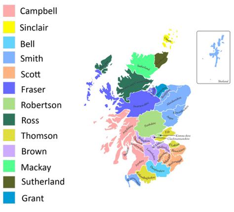 Most Common Surnames In Scotland From The 1881 Maps On The Web