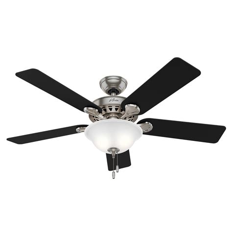Waldon With Light 52 Inch With Clear Frosted Glass Ceiling Fan Hunter Fan