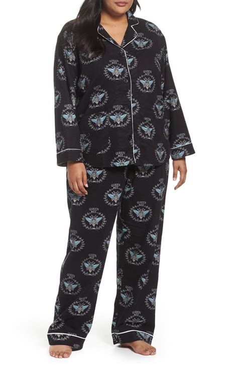 pj salvage playful print flannel pajamas plus size nordstrom