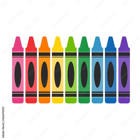 Crayon Vector A Variety Of Color Crayons Arranged Leave Space For Text