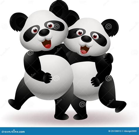 Panda Couple Stock Vector Illustration Of Mascot Cute 25130013