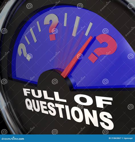 Full Of Questions Fuel Gauge Asking For Answers Stock Illustration