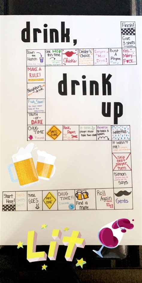 Diy Drinking Board Game Sleepoverparty Drinking Games For Parties