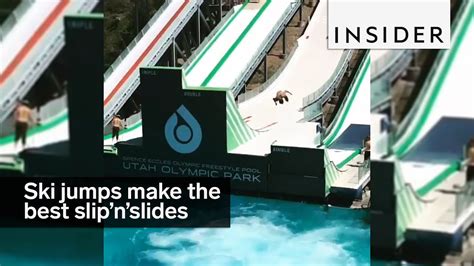 Summer Ski Jumps Makes The Most Epic Slip N Slides Youtube