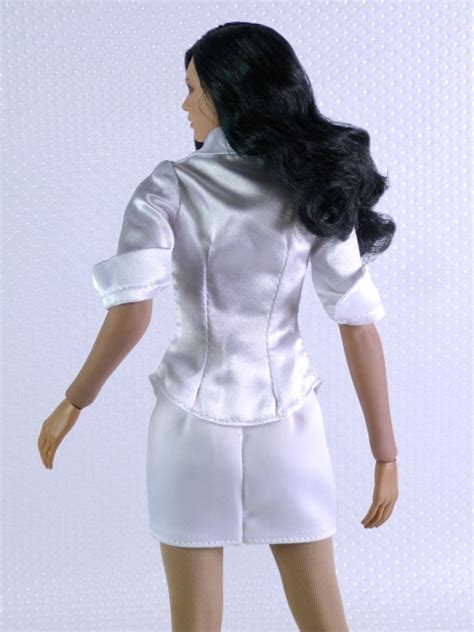 Female Secretary Satin Shirt And Skirt Set White Nouveau Toys