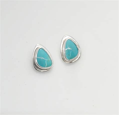 Unique Turquoise Sterling Silver Post Earrings Sold