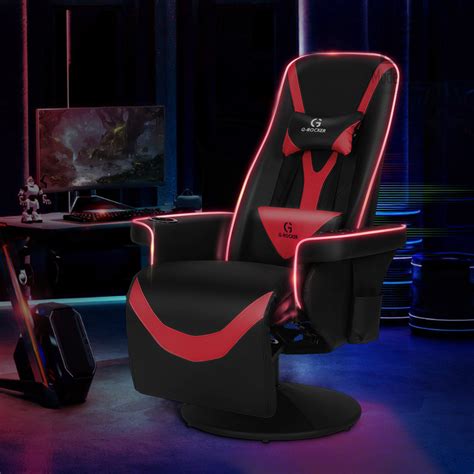 It also only holds up to 300 pounds. Gaming Chair Swivel Recliner with RGB LED Lights and ...