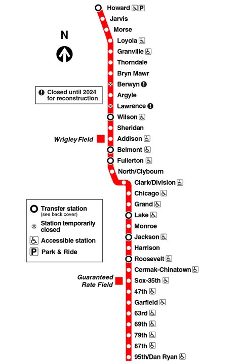 Red Line Cta Chicago Metro Howard 95thdan Ryan Service