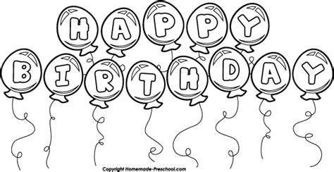 Free printable happy birthday banner black and white sample: Happy Birthday Balloons Clipart Black And White - Download ...