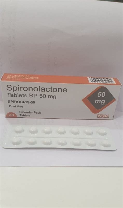 Spirocris 50 Spironolactone Tablets Vega Biotec Pvt Ltd 2x14 Calender Pack At Rs 1000box In