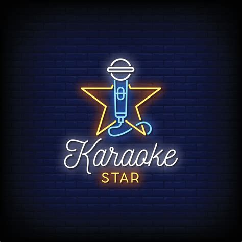 Karaoke Star Neon Signs Style Text Vector Vector Art At Vecteezy