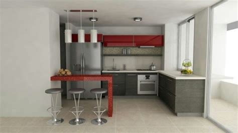 27 kitchens with colorful accents. cocina roja y gris - Casa Web