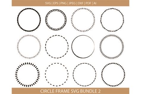 Dotted Circle Frame Svg Bundle Graphic By Meshaarts · Creative Fabrica