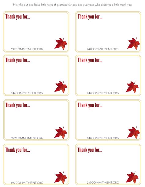 Thank You Note Printable Template