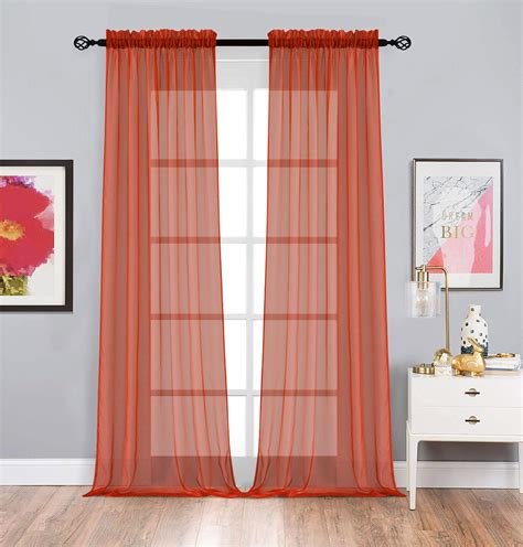 Burnt Orange Sheer Curtains Curtains And Drapes