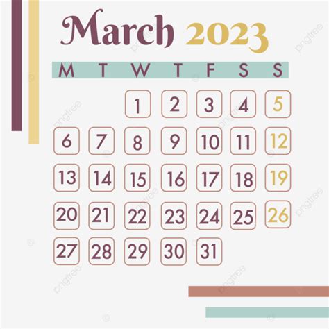 Calendar March 2023 Calendar March 2023 Png And Vector With