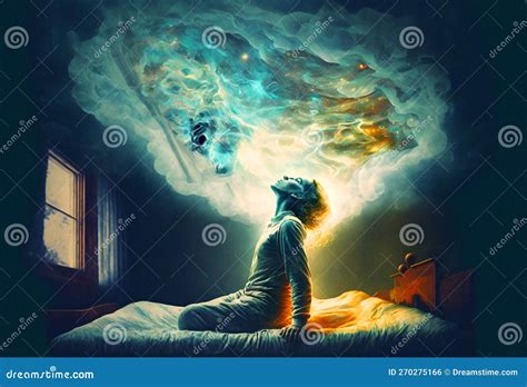 Astral Projection Concept Lucid Dream Illustration Soul Travel Generative Ai Stock