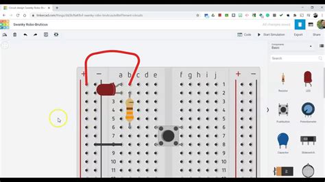 Push Button Led Circuit Tinkercad Circuits Youtube
