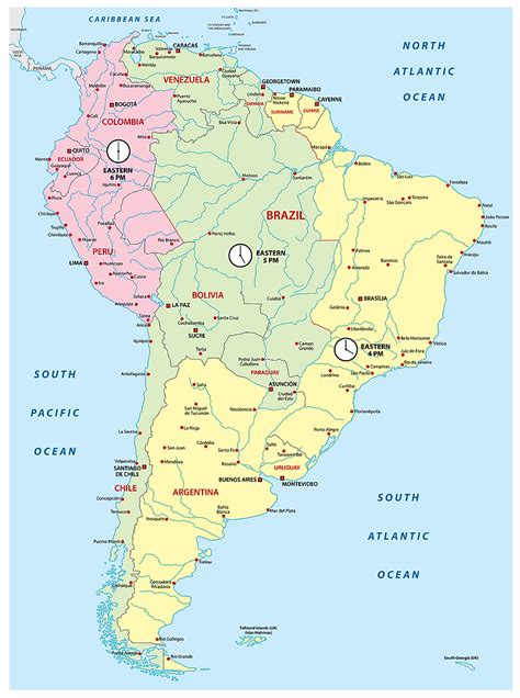 Time Zones In South America Worldatlas