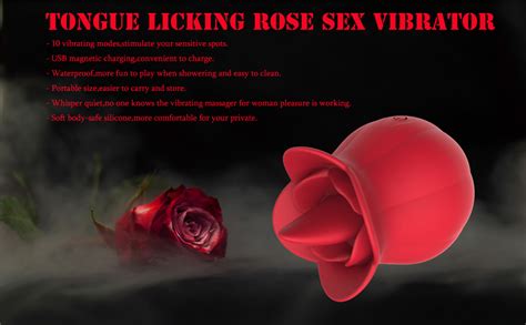 Rose Sex Toy Stimulator For Women Tongue Licking Rose Sex Vibrator Clitoral G Spot