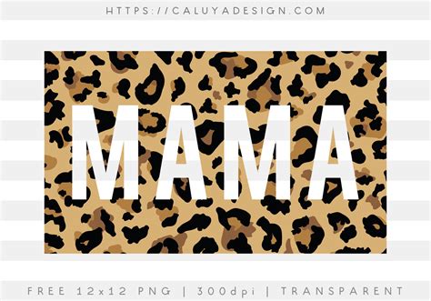 Retro Design Mom PNG 2 Design Leopard Mama Png File For Sublimation