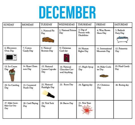The Kirkwood Call Fun National Holiday Calendar December