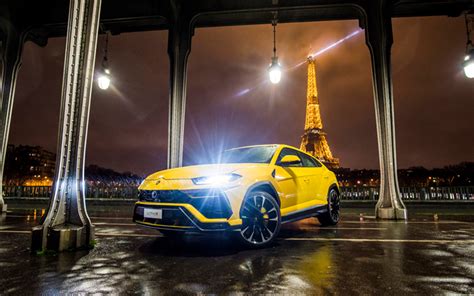 Download Wallpapers 4k Lamborghini Urus Paris Headlights 2018 Cars