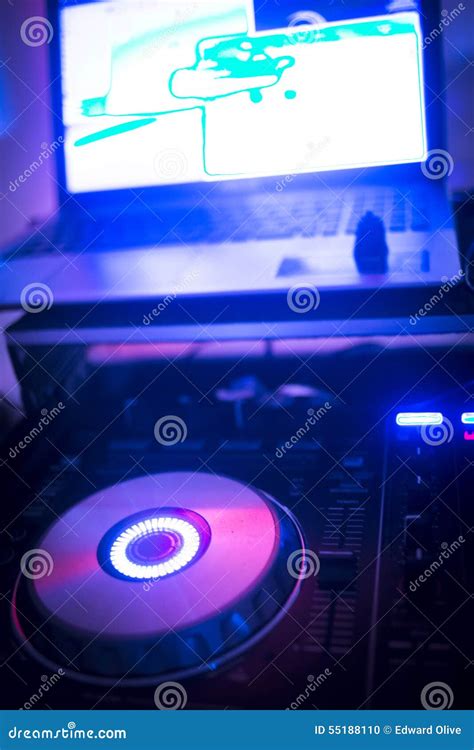 Dj Console Mixing Desk Ibiza House Music Party Nightclub Stock Photo
