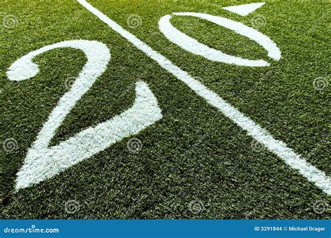 Football Field With 20 Yard Stock Photo Image Of Athletic Number