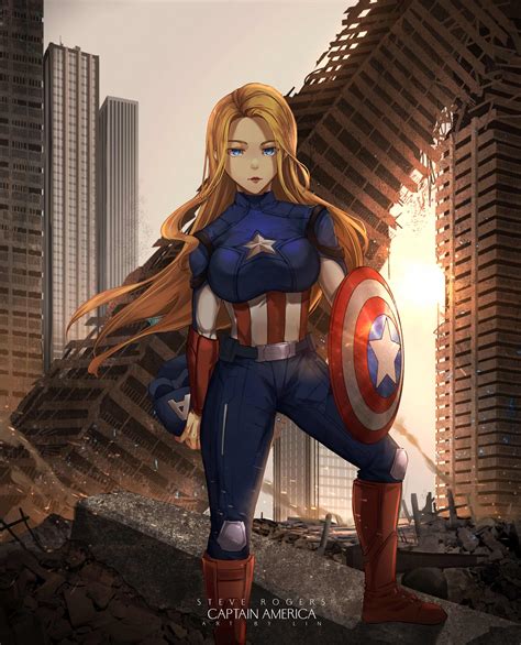 personal female version of captain america artzlin illustrations art street