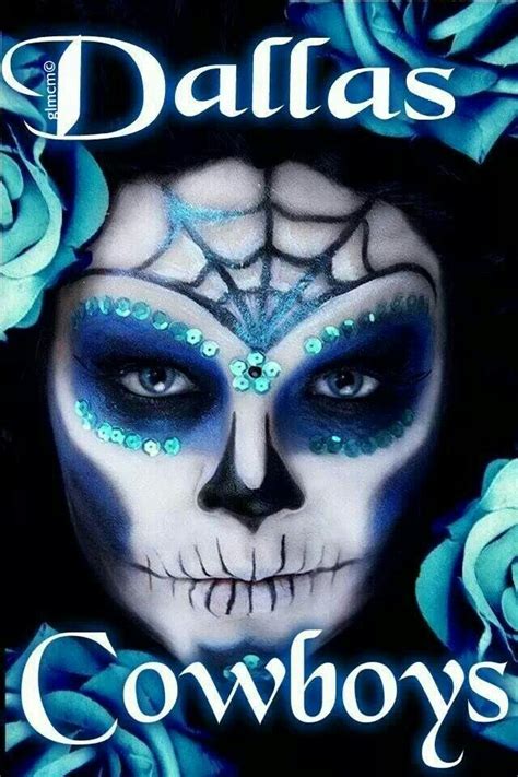 Learn step by step drawing tutorial. Dallas Cowboys | Sugar skull makeup, Skull makeup, Dead makeup