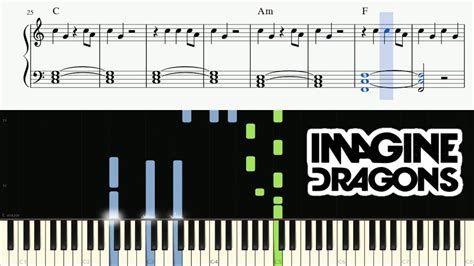 Piano/vocal/guitar sheet music book by imagine dragons, : Imagine Dragons - Thunder - EASY Piano Tutorial + SHEETS - YouTube