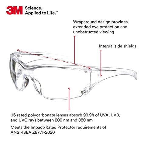 3m virtua ap safety glasses with clear anti fog lens
