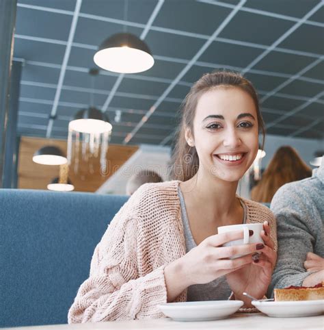 Couple In Love On A Date In Cafe In Valentines Day Stock Image Image